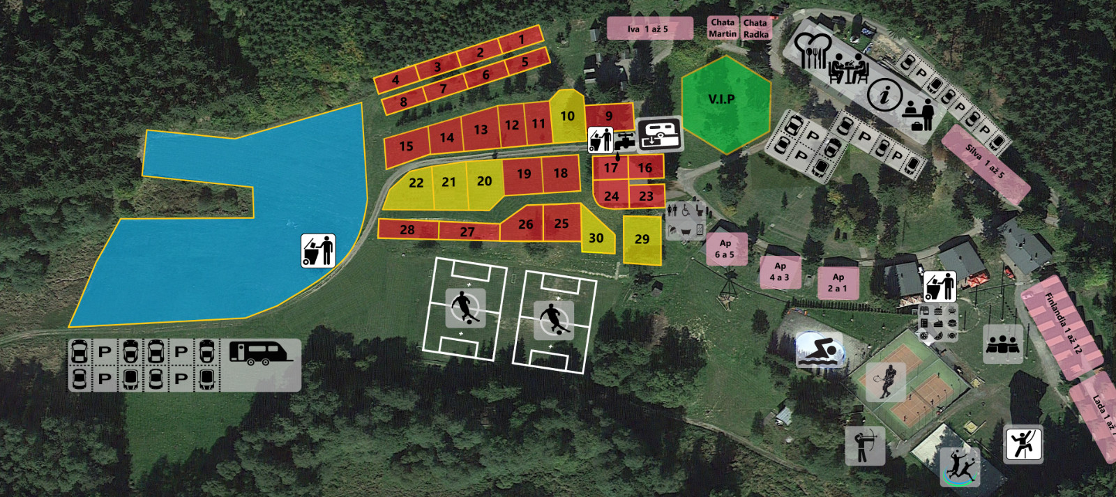 Mapa areálu Baldovec